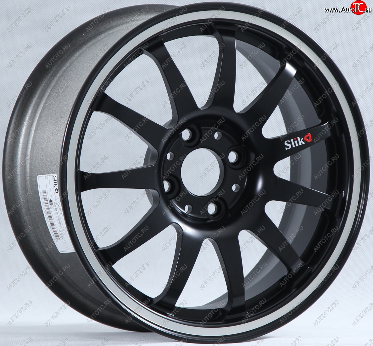 7 899 р. Кованый диск Slik Classik 6.5x15 (Черный глянцевый с полированым ободом)   (Цвет: Черный глянцевый с полированным ободом)  с доставкой в г. Майкоп