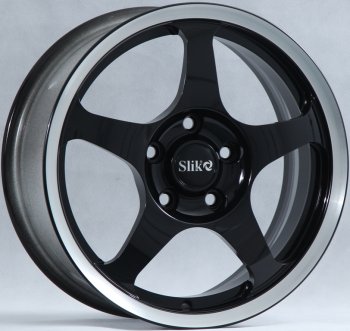 Кованый диск Slik classik R16x6.5 Черный глянцевый с полированым ободом (BKL) 6.5x16  (Цвет: BKL)