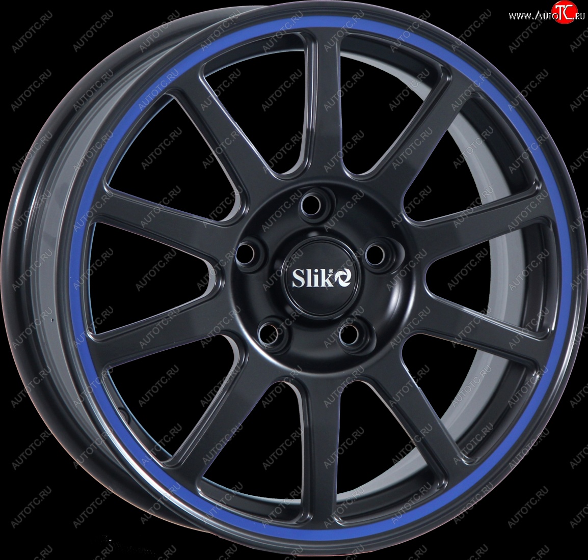 18 999 р. Кованый диск Slik classik R16x6.5 Черный матовый с синим ободом (MBBL) 6.5x16   (Цвет: MBBL)  с доставкой в г. Майкоп
