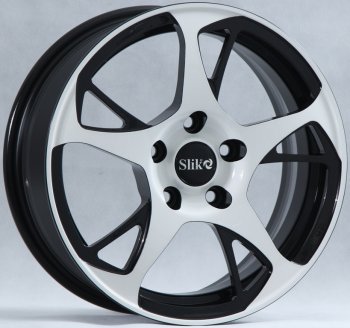 Кованый диск Slik classik R16x6.5 Черный глянцевый с белой лицевой поверхностью (BKFW) 6.5x16  (Цвет: BKFW)