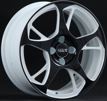 Кованый диск Slik classik R16x6.5 Белый глянцевый с чёрной лицевой поверхностью 6.5x16  (Цвет: Белый глянцевый с чёрной лицевой поверхностью 6.5x16)