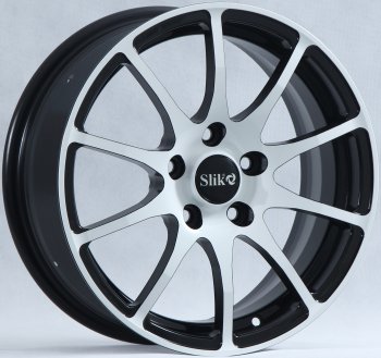 Кованый диск Slik classik R16x6.5 Черный глянцевый с белой лицевой поверхностью (BKFW) 6.5x16  (Цвет: BKFW)