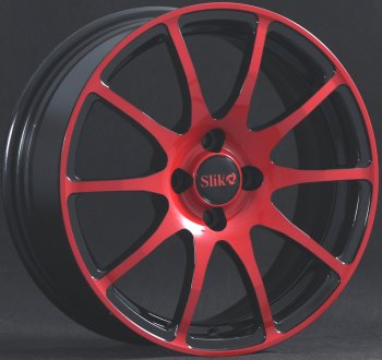 Кованый диск Slik classik R16x6.5 Черный глянцевый с красной лицевой поверхностью (BKFRED) 6.5x16  (Цвет: BKFRED)