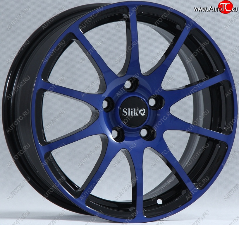 18 999 р. Кованый диск Slik classik R16x6.5 Черный с синей лицевой поверхностью (BRFBLUE) 6.5x16   (Цвет: BRFBLUE)  с доставкой в г. Майкоп