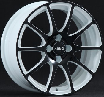 Кованый диск Slik classik R16x6.5 Белый глянцевый с чёрной лицевой поверхностью 6.5x16  (Цвет: Белый глянцевый с чёрной лицевой поверхностью 6.5x16)