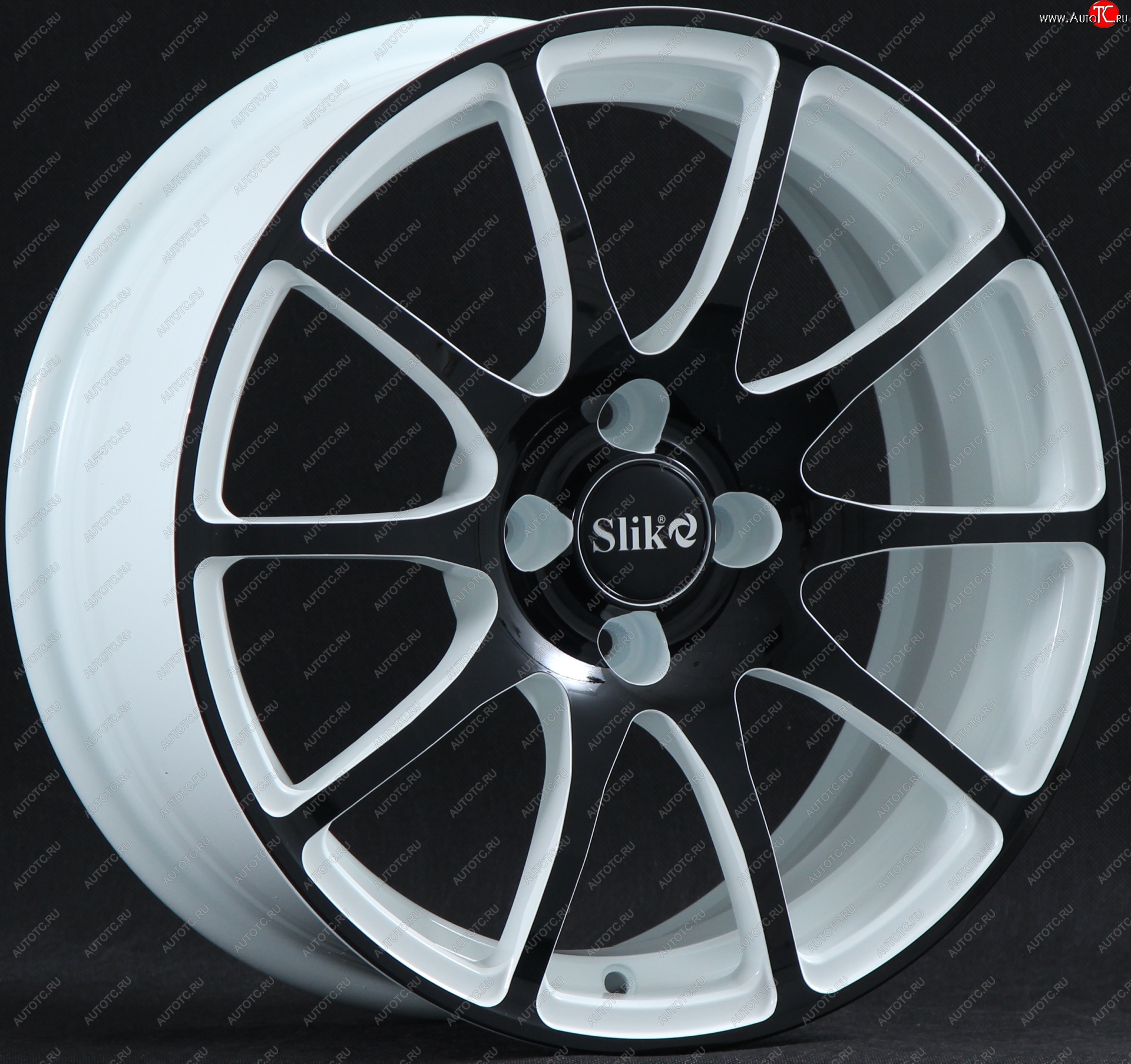 18 999 р. Кованый диск Slik classik R16x6.5 Белый глянцевый с чёрной лицевой поверхностью 6.5x16   (Цвет: Белый глянцевый с чёрной лицевой поверхностью 6.5x16)  с доставкой в г. Майкоп