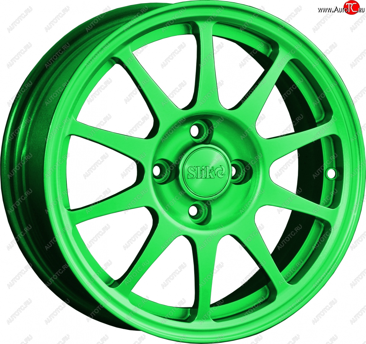 14 799 р. Кованый диск Slik Classik 6x14 (RAL 6038 ярко-зеленый)   (Цвет: RAL 6038 ярко-зеленый)  с доставкой в г. Майкоп