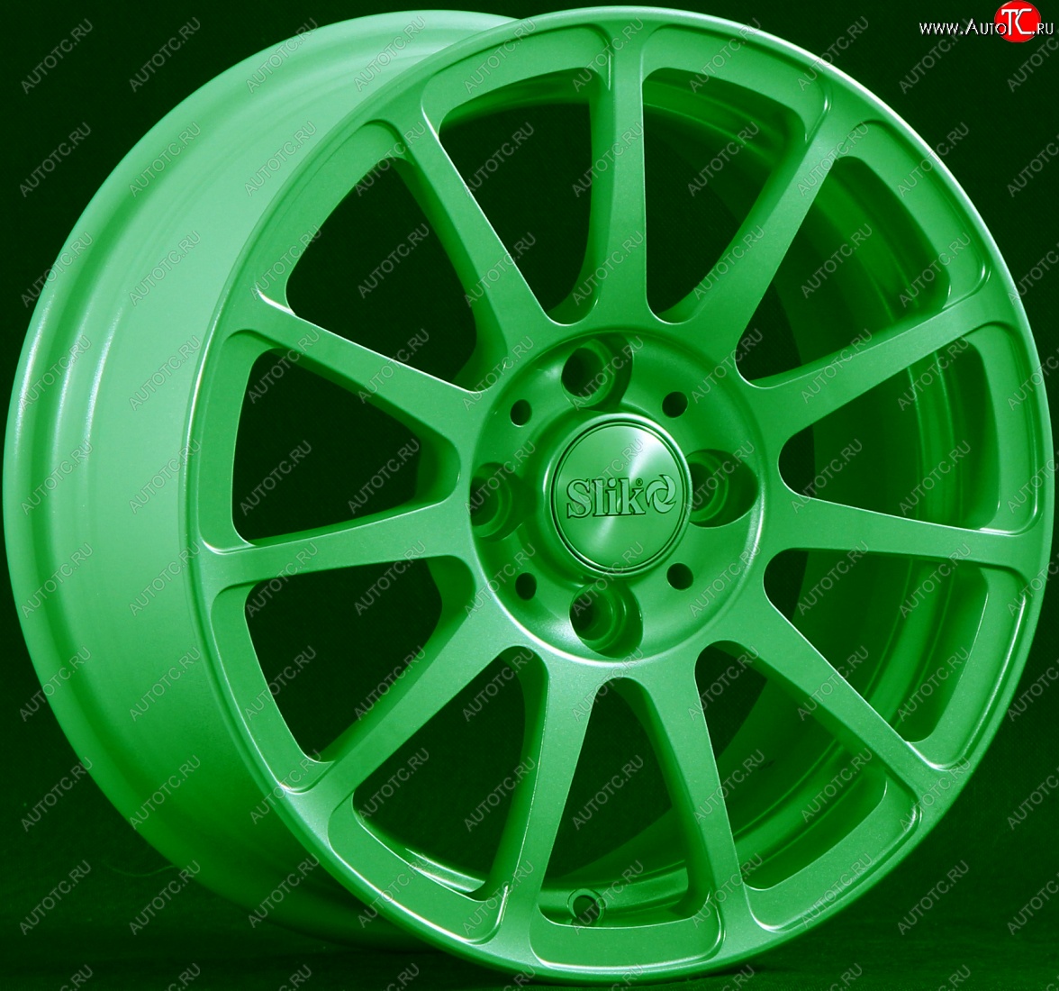 12 849 р. Кованый диск Slik Classik 5.5x14 (зелёный)   (Цвет: зелёный)  с доставкой в г. Майкоп