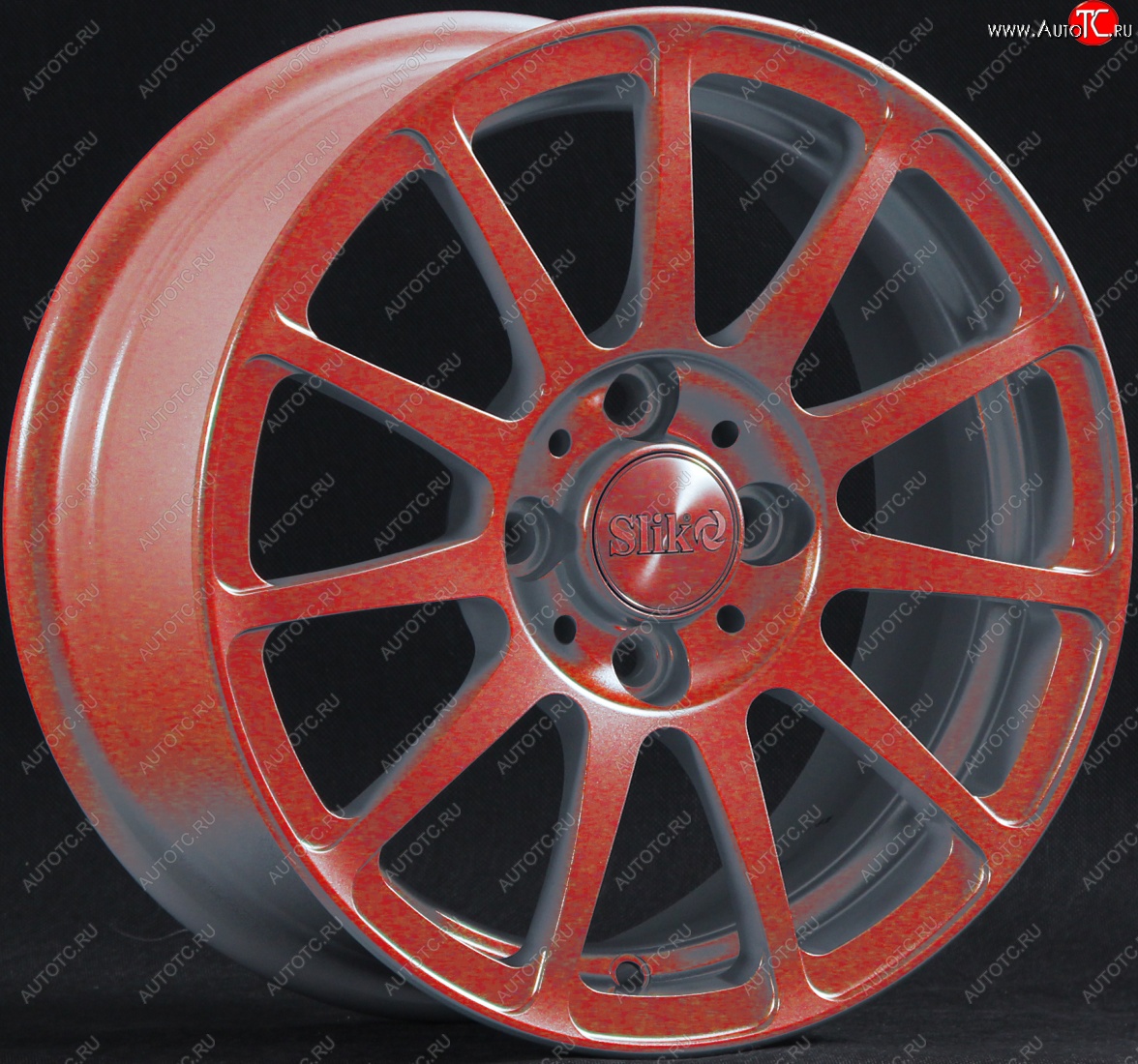 12 849 р. Кованый диск Slik Classik 5.5*14 (Cendy - red)   (Цвет: Cendy - red)  с доставкой в г. Майкоп
