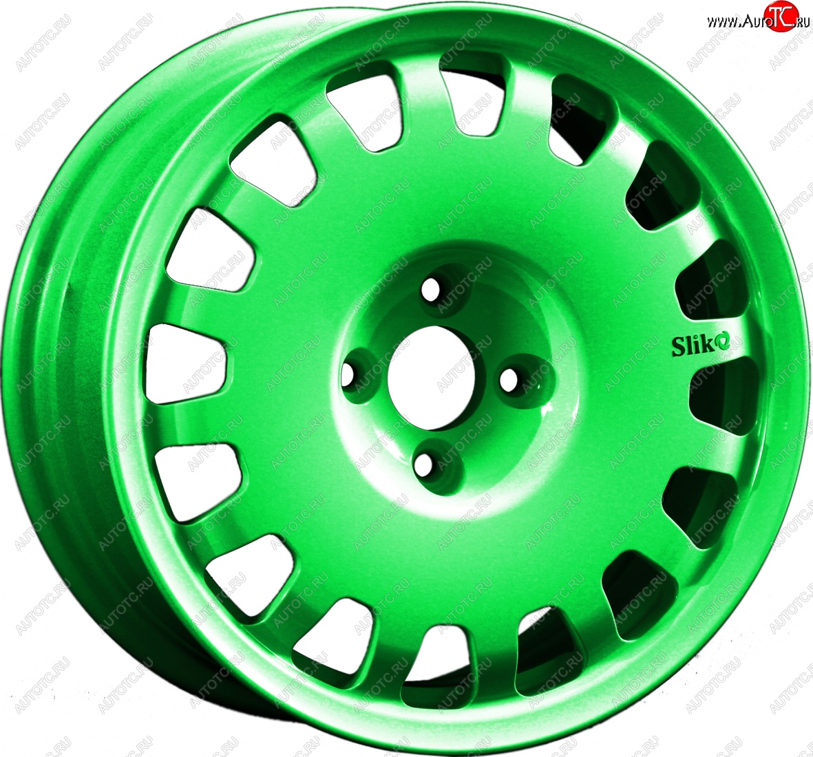 15 249 р. Кованый диск Slik Sport 6.5x15 (RAL 6038 ярко-зеленый) 6.5x15/4-5x98-120 D54.1-72.6   (Цвет: RAL 6038 ярко-зеленый)  с доставкой в г. Майкоп