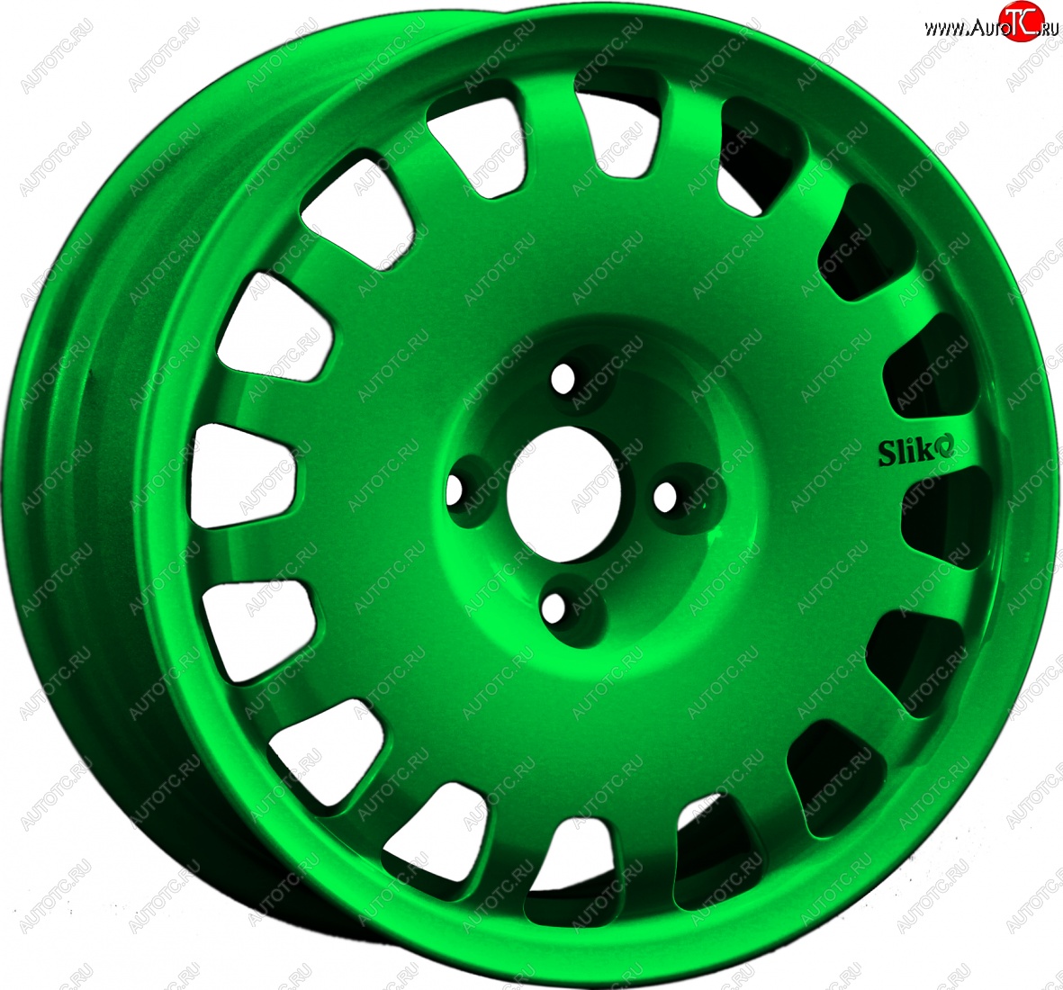 15 249 р. Кованый диск Slik Sport 6.5x15 (Зеленый) 6.5x15/4-5x98-120 D54.1-72.6   (Цвет: Зеленый)  с доставкой в г. Майкоп