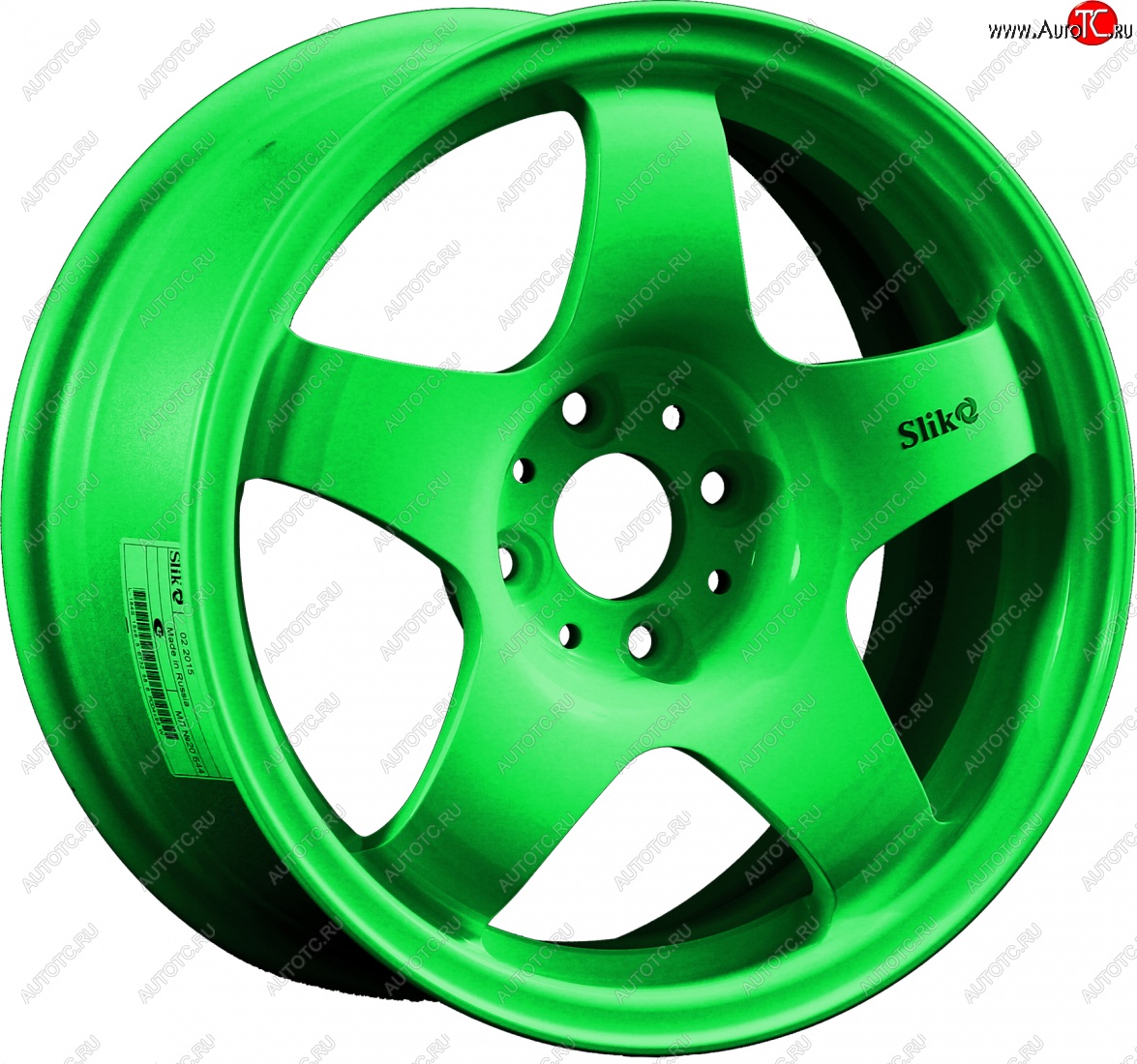 7 899 р. Кованый диск Slik Sport 6.5x15 (RAL 6038 ярко-зеленый) 6.5x15/4-5x98-120 D54.1-72.6   (Цвет: RAL 6038 ярко-зеленый)  с доставкой в г. Майкоп