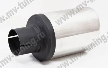 5 399 р. Универсальная насадка на глушитель (Ø100mm, скошенная, перфорированная) MV-TUNING KIA Optima 2 MG седан (2005-2010)  с доставкой в г. Майкоп. Увеличить фотографию 3