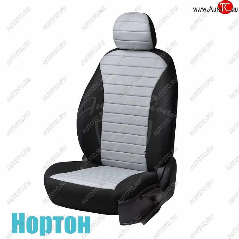 4 549 р. Комплект универсальных чехлов для сидений Lord Autofashion Нортон (трикотаж)   (Черный, вставка светло-серая)  с доставкой в г. Майкоп