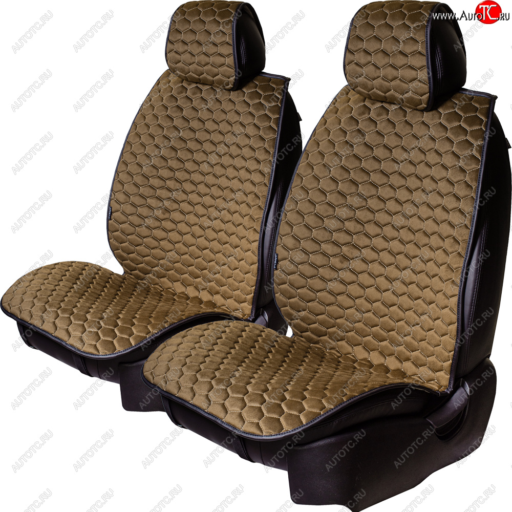 3 399 р. Комплект накидок на сиденья Lord Autofashion Тейлор (велюр, 2 места)   (Бронза 365)  с доставкой в г. Майкоп