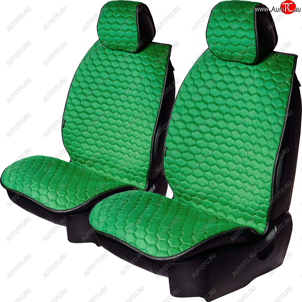 3 399 р. Комплект накидок на сиденья Lord Autofashion Тейлор (велюр, 2 места)   (Зелёный 1655)  с доставкой в г. Майкоп