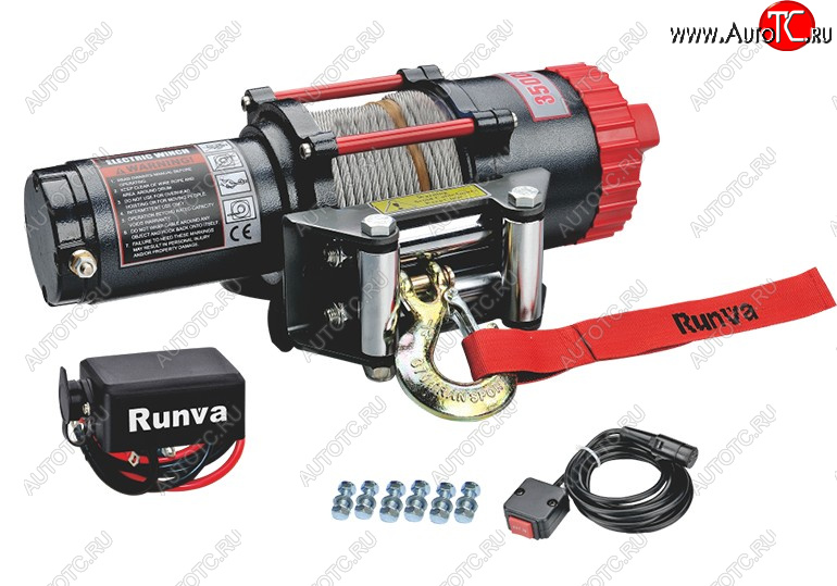 23 609 р. Лебёдка электрическая 3500A lbs 1588 кг Runva Dacia Lodgy JS минивэн дорестайлинг (2012-2017) (стальной трос)  с доставкой в г. Майкоп