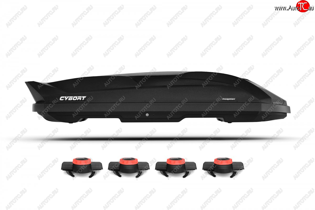 44 799 р. Автобокс CYBORT Inception (206x86x40 см, быстросъемное крепление Краб)   (Black Metallic Glossy)  с доставкой в г. Майкоп