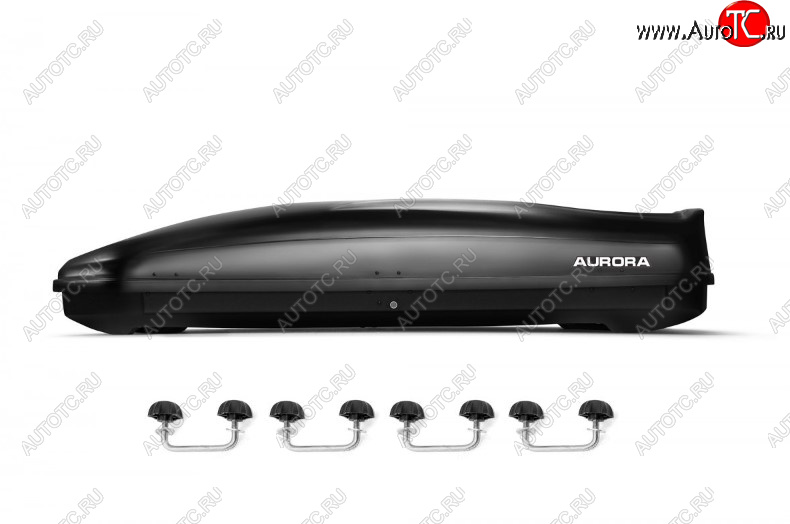 26 099 р. Багажный бокс AURORA (560 л/213x84x42 см, двусторонний, крепление скоба) на крышу   (Black Metallic Glossy)  с доставкой в г. Майкоп