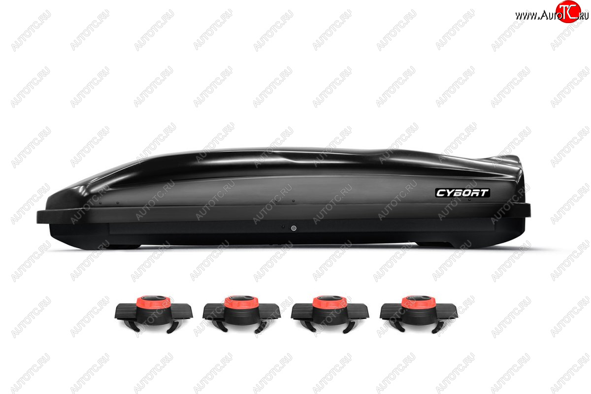 37 999 р. Багажный бокс CYBORT CarGO (580 л./216x85x46 см, двусторонний, крепление краб) на крышу   (Black Glossy)  с доставкой в г. Майкоп