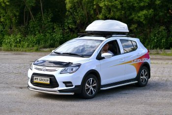 20 289 р. Автобокс PT GROUP (360л., 140х83х45, двустороннее открывание) Turino Compact белый Renault Koleos 1 Phase 2 (2011-2013) (Белый)  с доставкой в г. Майкоп. Увеличить фотографию 2