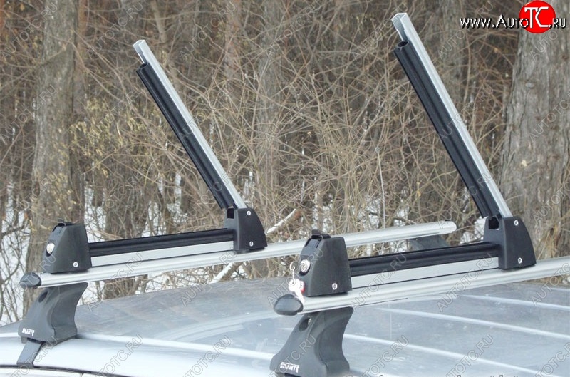 2 349 р. Крепление для 3 комплектов лыж или 2 сноубордов Amos Ski Lock 3 KIA Shuma (2001-2004) (Цвет: серебристый)  с доставкой в г. Майкоп