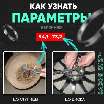 Алюминиевое центровочное кольцо  (4 шт) ЗУЗ 100.3 x 108.5 
