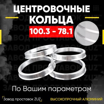 Алюминиевое центровочное кольцо  (4 шт) ЗУЗ 78.1 x 100.3 