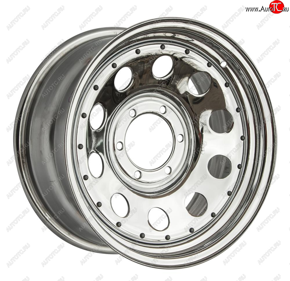 7 849 р. Штампованый диск OFF-ROAD Wheels (стальной усиленный, круг - хромированый). 8.0 x 16 Nissan Mistral (1993-1999) 6x139.7xDIA110.0xET30.0 