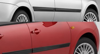 2 029 р. Молдинги дверей на Petroil Tuning Стрела Datsun mi-DO хэтчбэк (2014-2021) (Черное тиснение (шагрень))  с доставкой в г. Майкоп. Увеличить фотографию 2