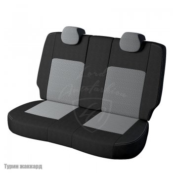 4 699 р. Чехлы для сидений Lord Autofashion Турин (жаккард) Лада Калина 1117 универсал (2004-2013) (Черный, вставка Тропик)  с доставкой в г. Майкоп. Увеличить фотографию 2