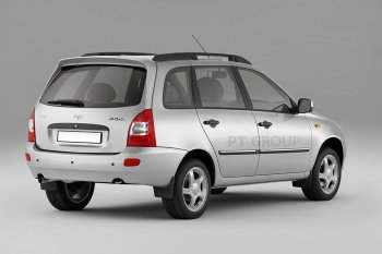 5 319 р. Рейлинги Petroil Tuning Комфорт Лада Калина 1117 универсал (2004-2013) (Черный муар, крыша с ребром жесткости)  с доставкой в г. Майкоп. Увеличить фотографию 3