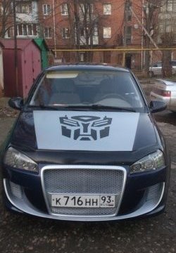9 399 р. Передний бампер Я-робот Лада Калина 1117 универсал (2004-2013) (Неокрашенный, сетка в воздухозаборниках)  с доставкой в г. Майкоп. Увеличить фотографию 13