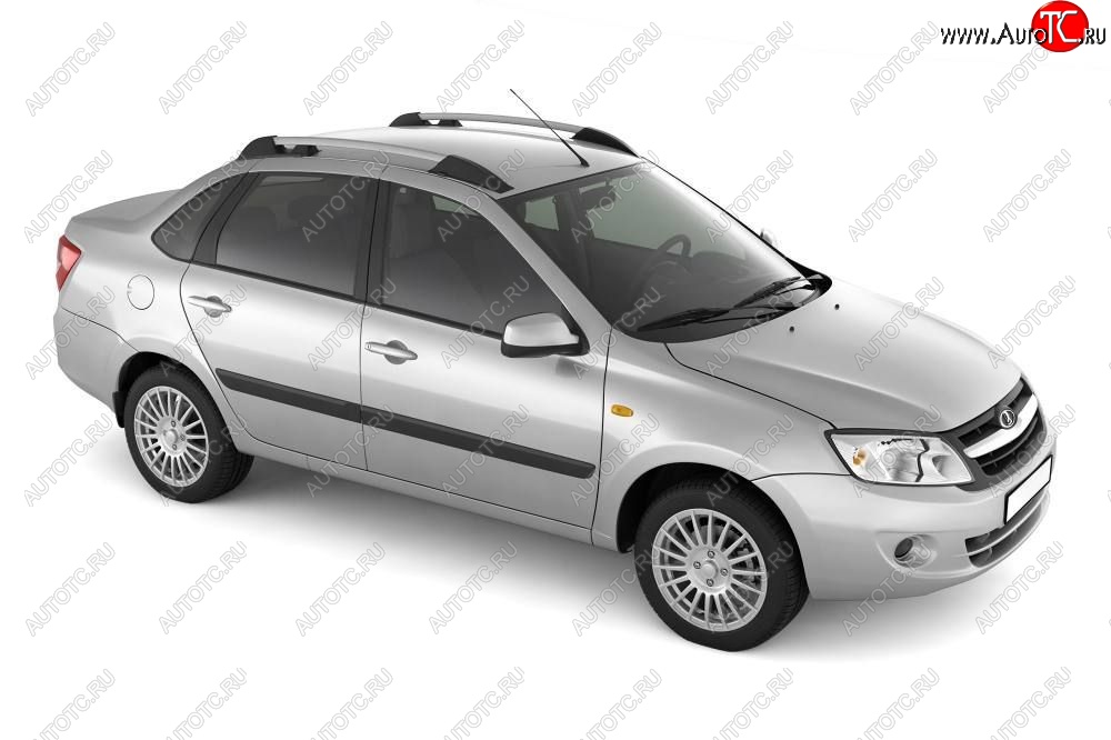 5 319 р. Рейлинги Petroil Tuning Усиленные Лада Калина 1118 седан (2004-2013) (Серебристый муар)  с доставкой в г. Майкоп