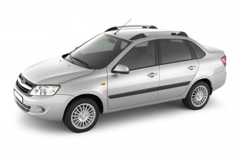 5 319 р. Рейлинги Petroil Tuning Усиленные Лада Калина 1118 седан (2004-2013) (Серебристый муар)  с доставкой в г. Майкоп. Увеличить фотографию 2