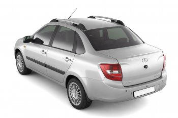 5 319 р. Рейлинги Petroil Tuning Усиленные Лада Калина 1118 седан (2004-2013) (Серебристый муар)  с доставкой в г. Майкоп. Увеличить фотографию 3