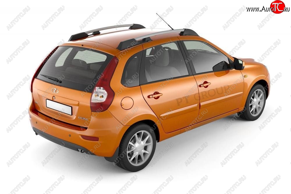 5 319 р. Рейлинги Petroil Tuning Усиленные Лада Калина 1119 хэтчбек (2004-2013) (Серебристый муар)  с доставкой в г. Майкоп