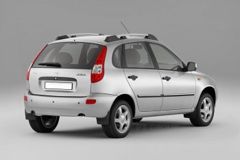 5 319 р. Рейлинги Petroil Tuning Усиленные Лада Калина 1119 хэтчбек (2004-2013) (Серебристый муар)  с доставкой в г. Майкоп. Увеличить фотографию 2