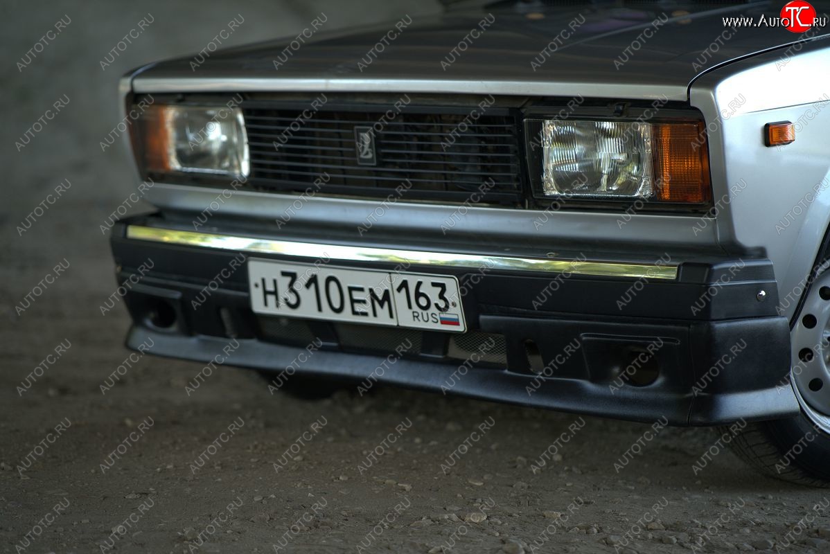 979 р. Накладка на передний бампер Autodemic Лада 2104 (1984-2012) (Текстурная поверхность)  с доставкой в г. Майкоп