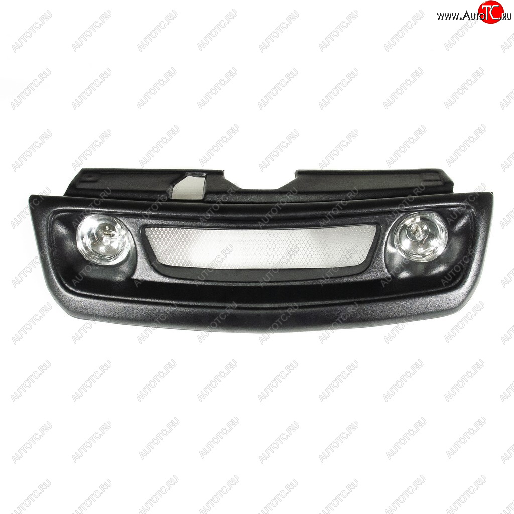 579 р. Решётка радиатора Autodemic (с противотуманками) Лада 2112 купе (2002-2009) (Цвет: белый)  с доставкой в г. Майкоп