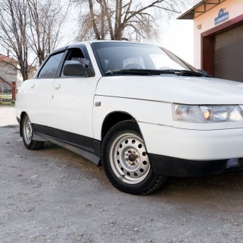 1 079 р. Пороги накладки Autodemic ВИНТ СПОРТ (с сеткой) Лада 2110 седан (1995-2007)  с доставкой в г. Майкоп. Увеличить фотографию 4