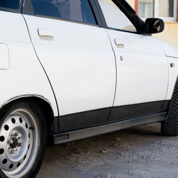 699 р. Пороги накладки Autodemic (Лапша c cеткой) Лада 2110 седан (1995-2007)  с доставкой в г. Майкоп. Увеличить фотографию 6