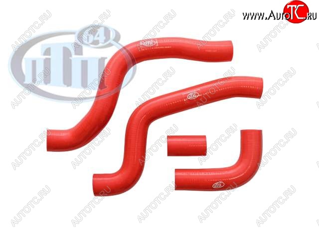 2 249 р. Патрубки радиатора ПТП64 (красный, 4-ёх слойный, армированый) Лада 2110 седан (1995-2007)  с доставкой в г. Майкоп
