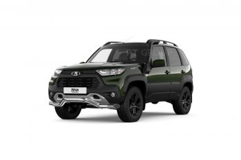 12 649 р. Защита переднего бампера Petroil Tuning (Ø63, волна) Лада Нива Трэвел (212300-80) (2021-2025) (Нержавейка полированная)  с доставкой в г. Майкоп. Увеличить фотографию 2