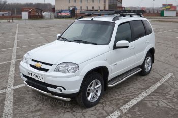 15 149 р. Защита переднего бампера Petroil Tuning (2 трубы Ø63/51 мм) Лада Нива Трэвел (212300-80) (2021-2025) (Нержавейка полированная)  с доставкой в г. Майкоп. Увеличить фотографию 2