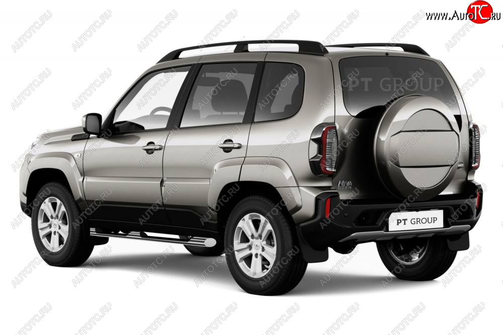 21 199 р. Защита порогов Petroil Tuning (Ø76 мм, с проступью) Лада Нива Трэвел (212300-80) (2021-2025) (Нержавейка полированная)  с доставкой в г. Майкоп