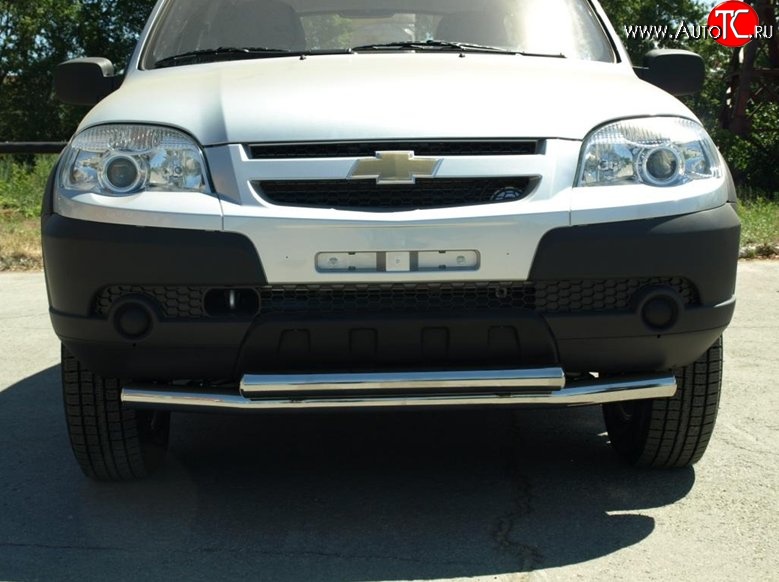 70 999 р. Двойная защита переднего бампера d63.5 мм Металл Дизайн  Chevrolet Niva  2123 (2009-2020), Лада 2123 (Нива Шевроле) (2009-2021) (Сталь с покрытием, цвет серебристый)  с доставкой в г. Майкоп