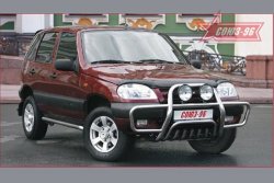 14 399 р. Решетка передняя с защитой бампера Souz-96 (d60) Chevrolet Niva 2123 дорестайлинг (2002-2008)  с доставкой в г. Майкоп. Увеличить фотографию 2