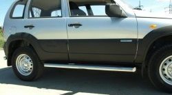 Защита порогов d76 мм Металл Дизайн Chevrolet Niva  2123 (2009-2020), Лада 2123 (Нива Шевроле) (2009-2021) (полированная нержавейка)