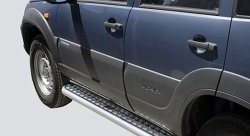 Широкая защита порогов из трубы диаметром 63.5 мм Металл Дизайн Chevrolet Niva  2123 (2009-2020), Лада 2123 (Нива Шевроле) (2009-2021)